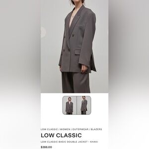Low Classic - Made in Korea - Khaki Double-Breasted Women's Blazer